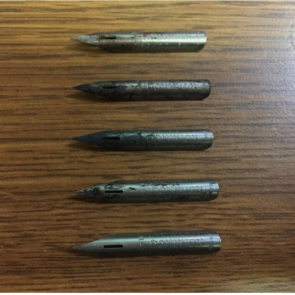 5 Vintage Spencerian No 2 Dominion School Pen Nib Made in England